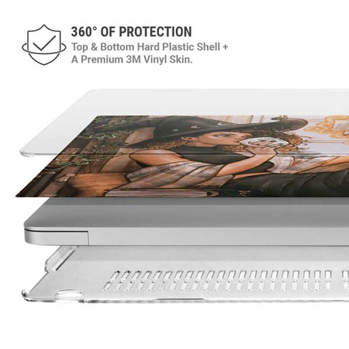 Cozy Autumn Library Witch with Cat and Coffee by Ivy Dolamore MacBook Air 15in (2023-2025) Case plus Skin